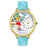 Whimsical Unisex Ice Skating Baby Blue Leather Watch