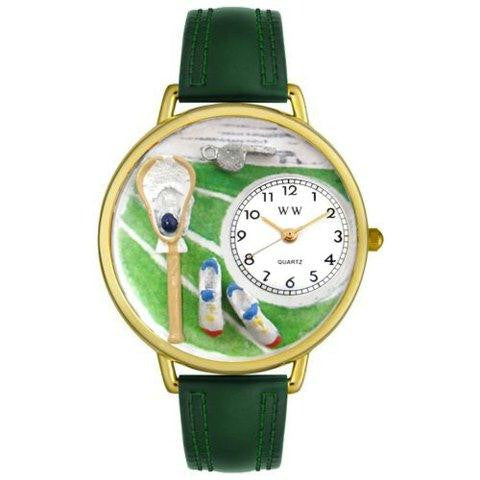 Whimsical Unisex Lacrosse Black Padded Leather Watch