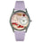 Whimsical Womens Volleyball Lavender Leather Watch