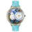 Whimsical Unisex White Cat Baby Blue Leather Watch