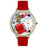 Whimsical Unisex English Teacher Red Leather Watch