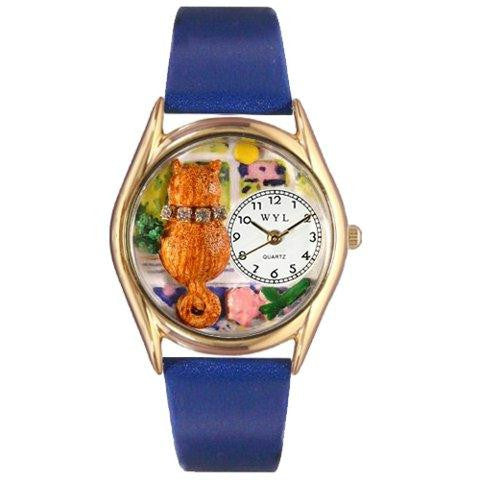 Whimsical Womens Aristo Cat Royal Blue Leather Watch