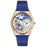 Whimsical Womens Footprints Royal Blue Leather Watch