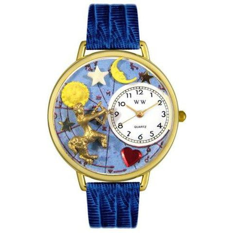 Whimsical Unisex Sagittarius Royal Blue Leather Watch