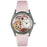 Whimsical Womens Chocolate Lover Pink Leather Watch