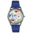 Whimsical Womens Tea Lover Royal Blue Leather Watch