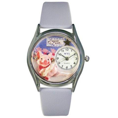 Whimsical Womens Swine Lake Baby Blue Leather Watch