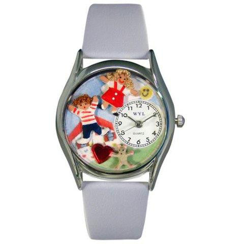 Whimsical Womens Day Care Teacher Red Leather Watch