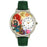 Whimsical Unisex Mermaid Hunter Green Leather Watch