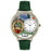 Whimsical Unisex Ireland Hunter Green Leather Watch