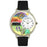 Whimsical Unisex Gay Pride Black Skin Leather Watch