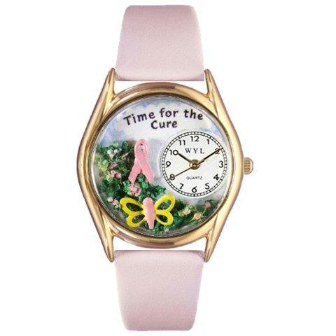 Whimsical Womens Time For The Cure Pink Leather Watch