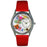 Whimsical Womens Preschool Teacher Red Leather Watch