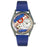 Whimsical Womens Soccer Mom Royal Blue Leather Watch