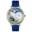 Whimsical Unisex Footprints Royal Blue Leather Watch