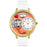 Whimsical Unisex Nurse Orange White Skin Leather Watch