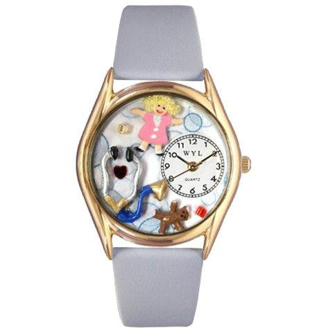 Whimsical Womens Pediatrician Royal Blue Leather Watch