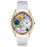 Whimsical Womens Birthstone: March White Leather Watch