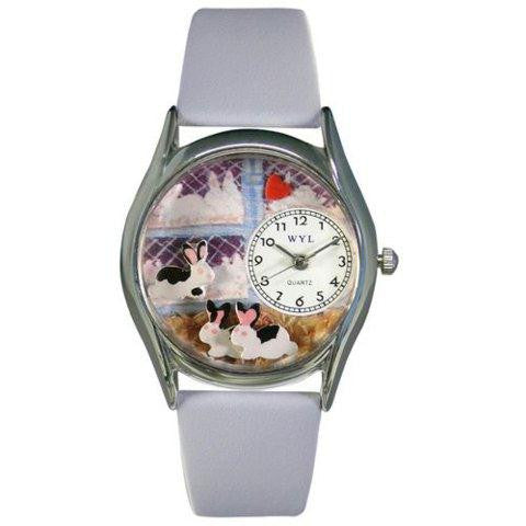 Whimsical Womens Bunny Rabbit Baby Blue Leather Watch