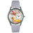 Whimsical Womens Cross Stitch Baby Blue Leather Watch