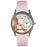 Whimsical Womens Beautician Female Pink Leather Watch