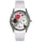 Whimsical Womens Birthstone: June White Leather Watch