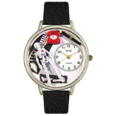 Whimsical Unisex Orthopedics Black Skin Leather Watch