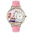 Whimsical Unisex Beautician Female Pink Leather Watch