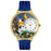 Whimsical Unisex Cats Night Out Royal Blue Leather Watch