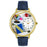 Whimsical Unisex History Teacher Navy Blue Leather Watch