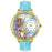 Whimsical Unisex Angel with Harp Baby Blue Leather Watch