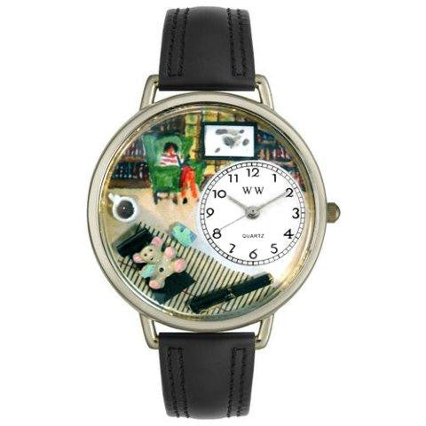 Whimsical Unisex Psychiatrist Black Skin Leather Watch