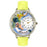 Whimsical Unisex Birthstone: March Yellow Leather Watch