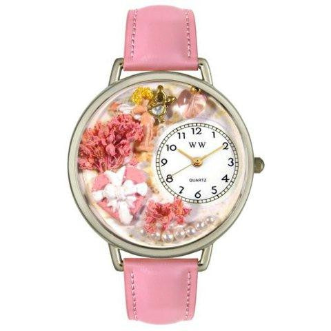 Whimsical Unisex Valentines Day Pink Pink Leather Watch