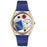 Whimsical Womens History Teacher Royal Blue Leather Watch