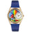 Whimsical Womens Hot Air Ballons Royal Blue Leather Watch