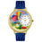 Whimsical Unisex Hot Air Balloons Royal Blue Leather Watch