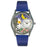 Whimsical Womens Cats Night Out Royal Blue Leather Watch