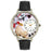 Whimsical Unisex Veterinarian Black Padded Leather Watch