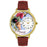 Whimsical Unisex Birthstone: January Burgundy Leather Watch