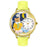 Whimsical Unisex Night Night Teddy Bear Yellow Leather Watch