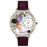 Whimsical Unisex Birthstone: February Purple Leather Watch