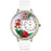 Whimsical Unisex Christmas Gingerbread White Leather Watch