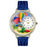 Whimsical Unisex Hot Air Balloons Royal Blue Leather Watch