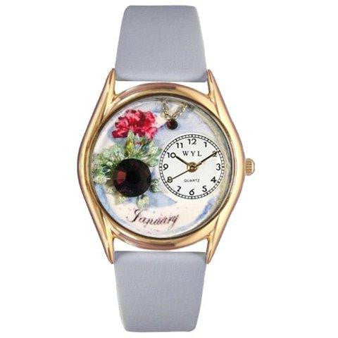 Whimsical Womens Birthstone: January Baby Blue Leather Watch