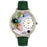 Whimsical Unisex Birthstone: May Hunter Green Leather Watch