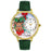 Whimsical Unisex Christmas Reindeer Hunter Green Leather Watch