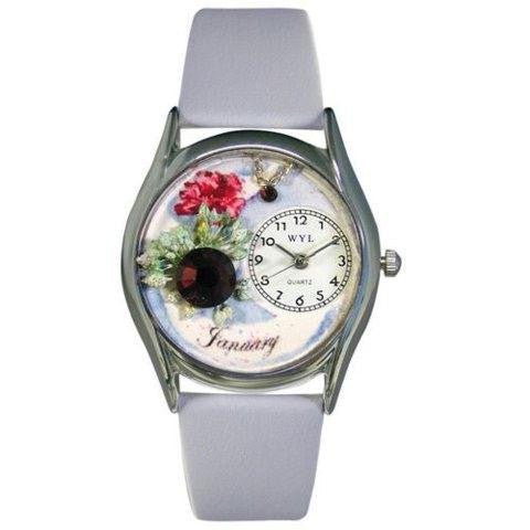 Whimsical Womens Birthstone: January Baby Blue Leather Watch