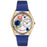 Whimsical Womens Birthstone: September Royal Blue Leather Watch