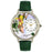 Whimsical Unisex Birthstone: August Hunter Green Leather Watch